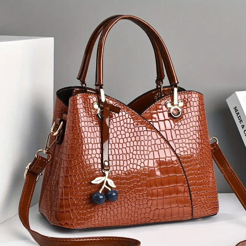 Classic Crocodile Embossed Tote Bag