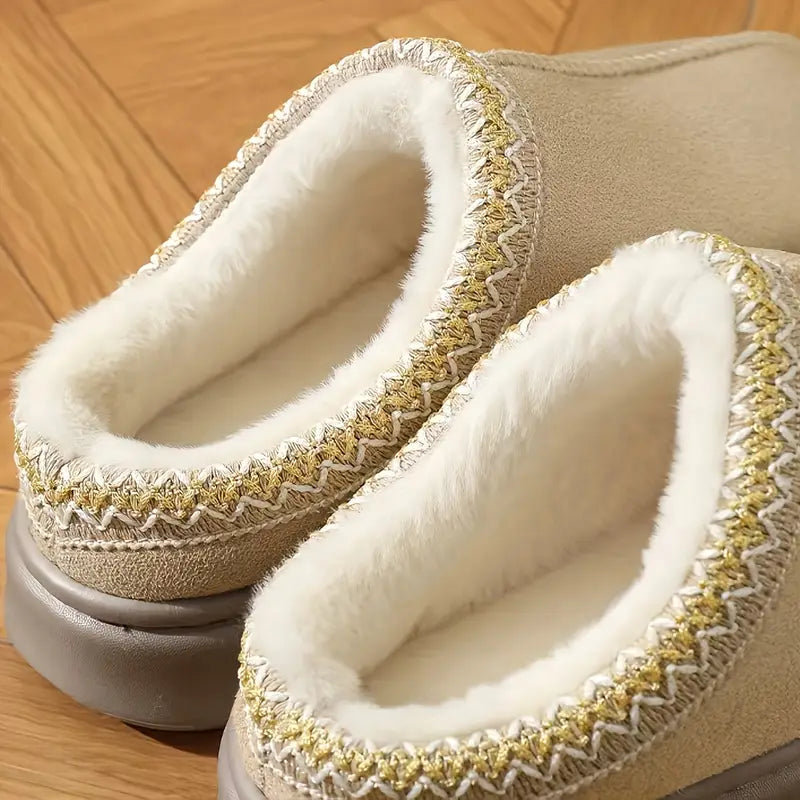 Women's comfortable fleece lined slippers